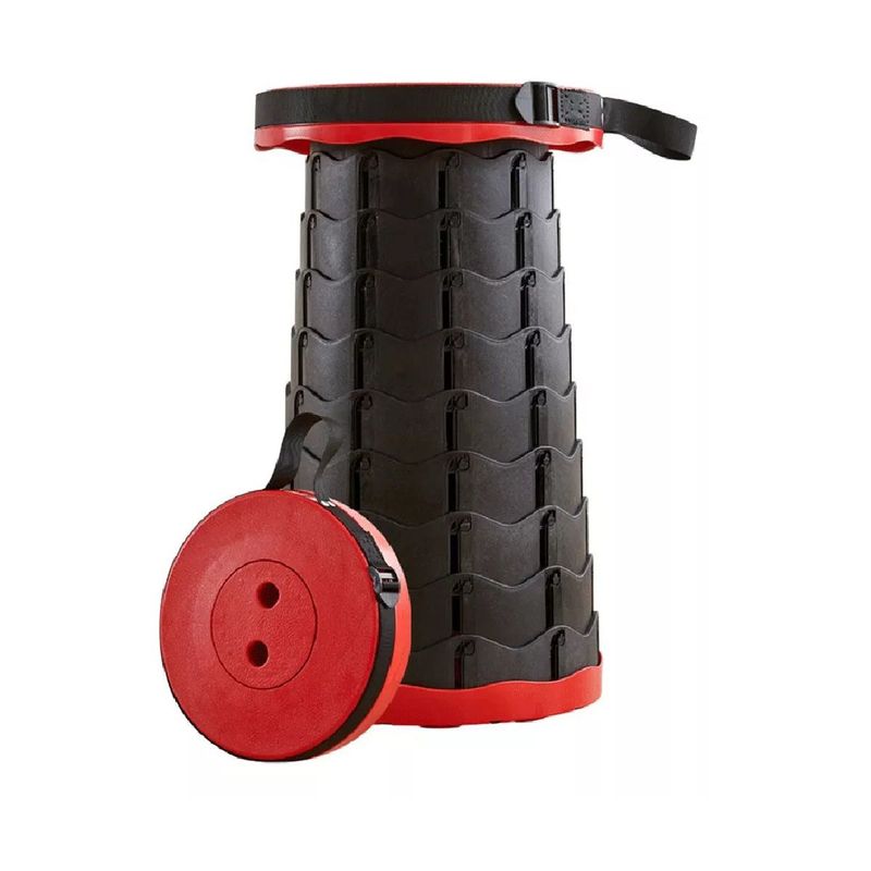 GENERICO - Taburete Silla Plegable Telescópico Plástico Portátil Color Rojo