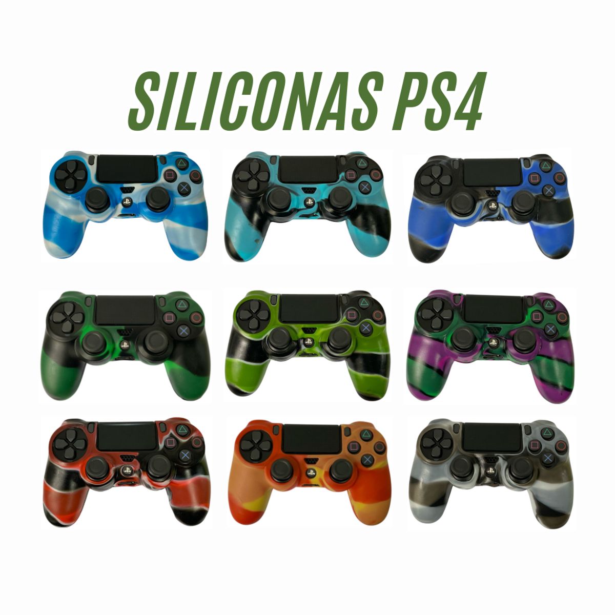 GENERICO - Protector Funda En Silicona Camuflada Para Control Ps4