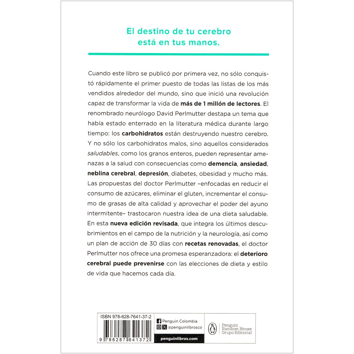 DEBOLSILLO - Cerebro De Pan. David Perlmutter