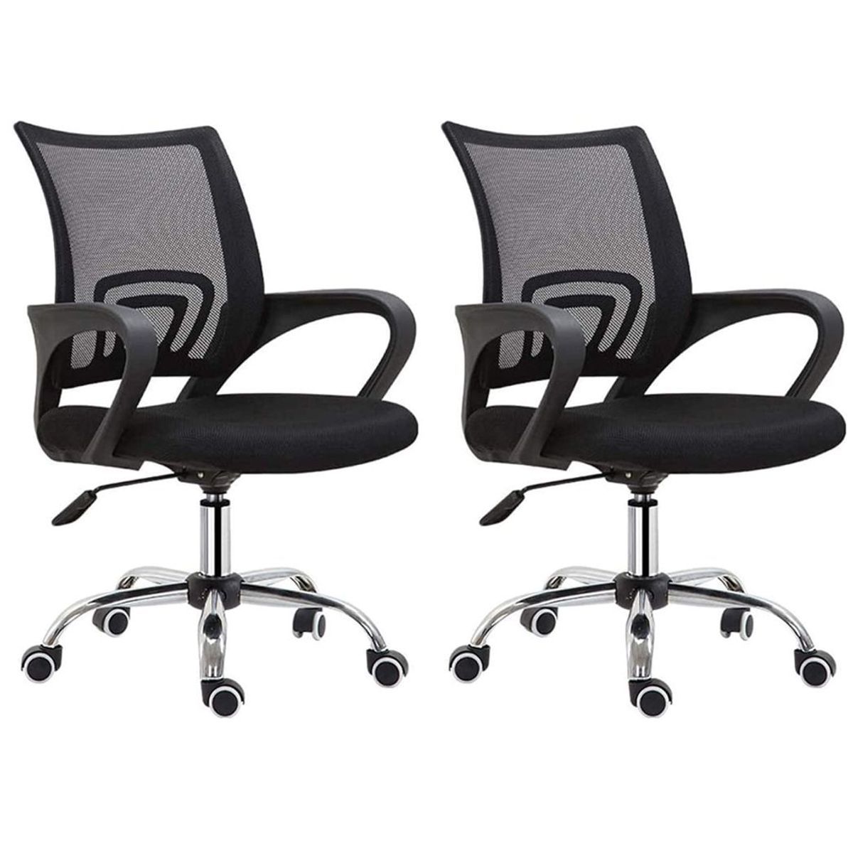 MOBLIHOUSE - Set X2 Silla De Oficina Secretarial Promoción Negra