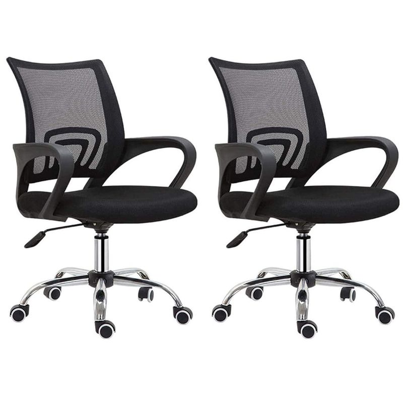 MOBLIHOUSE - Set X2 Silla De Oficina Secretarial Promoción Negra