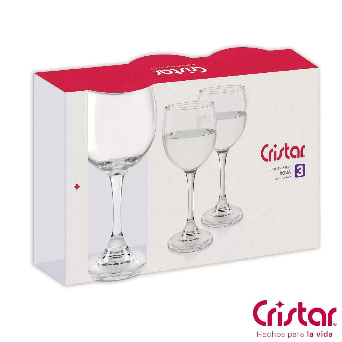 CRISTAR - Set X3 Unidades Copa Premier Agua Cristar 4440CL3