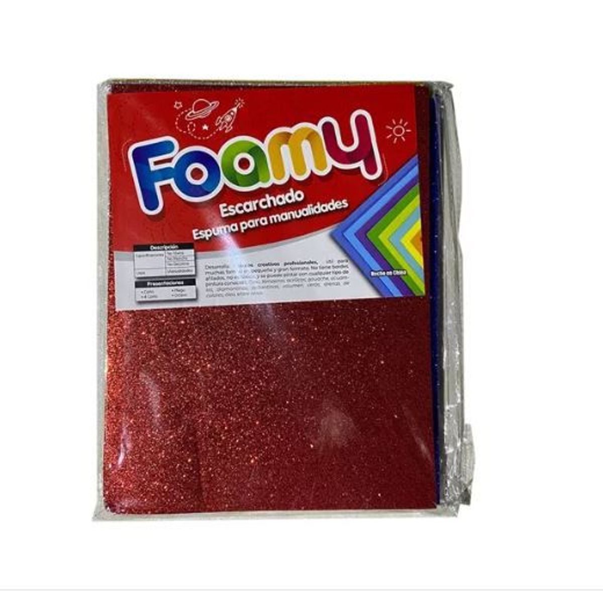 AMERICO SHOP - Fomi Foami Escarchado Tamaño Carta x 10 Unidades