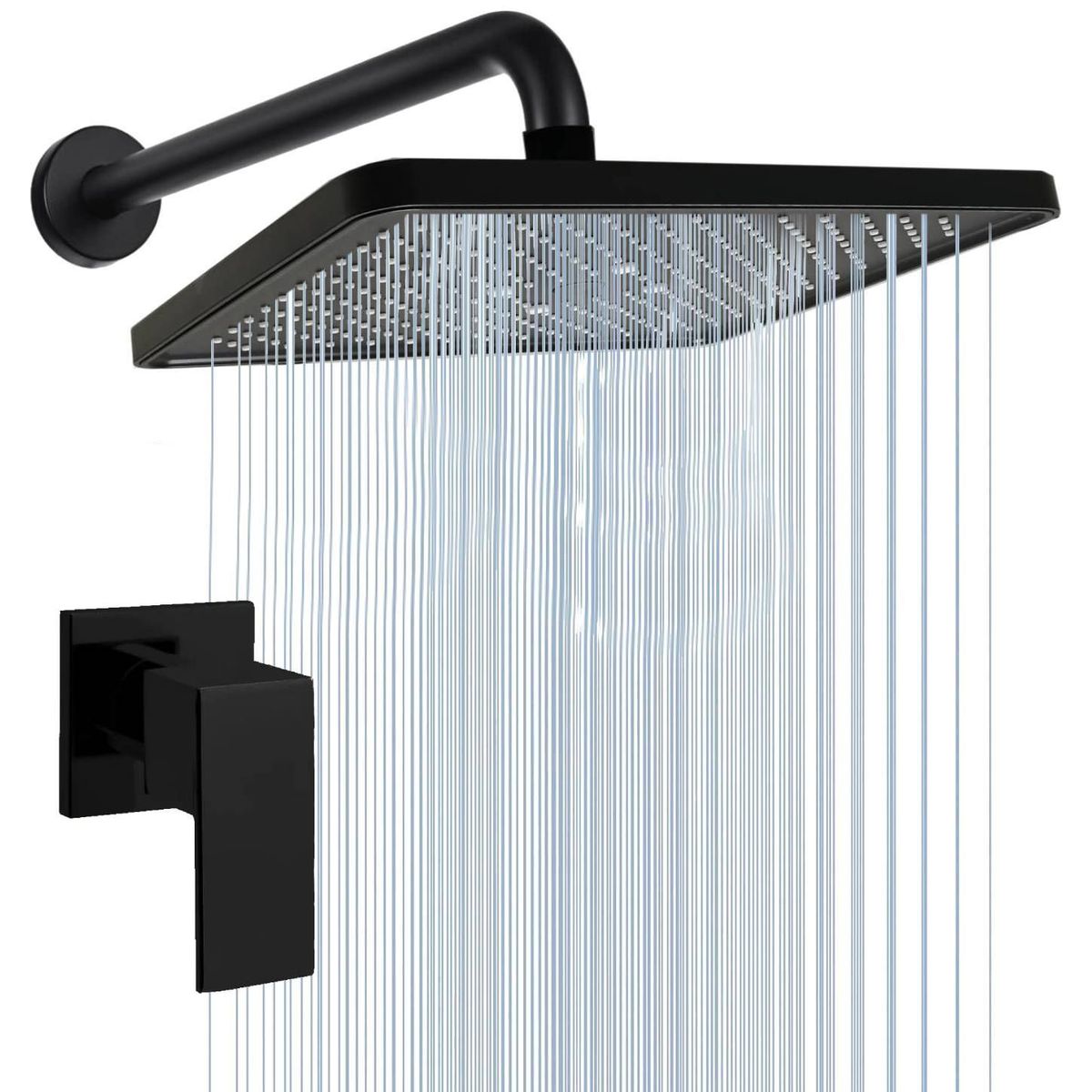 GENERICO - Kit Regadera Anti-hongos Zafiro-registro Agua Fría Negro