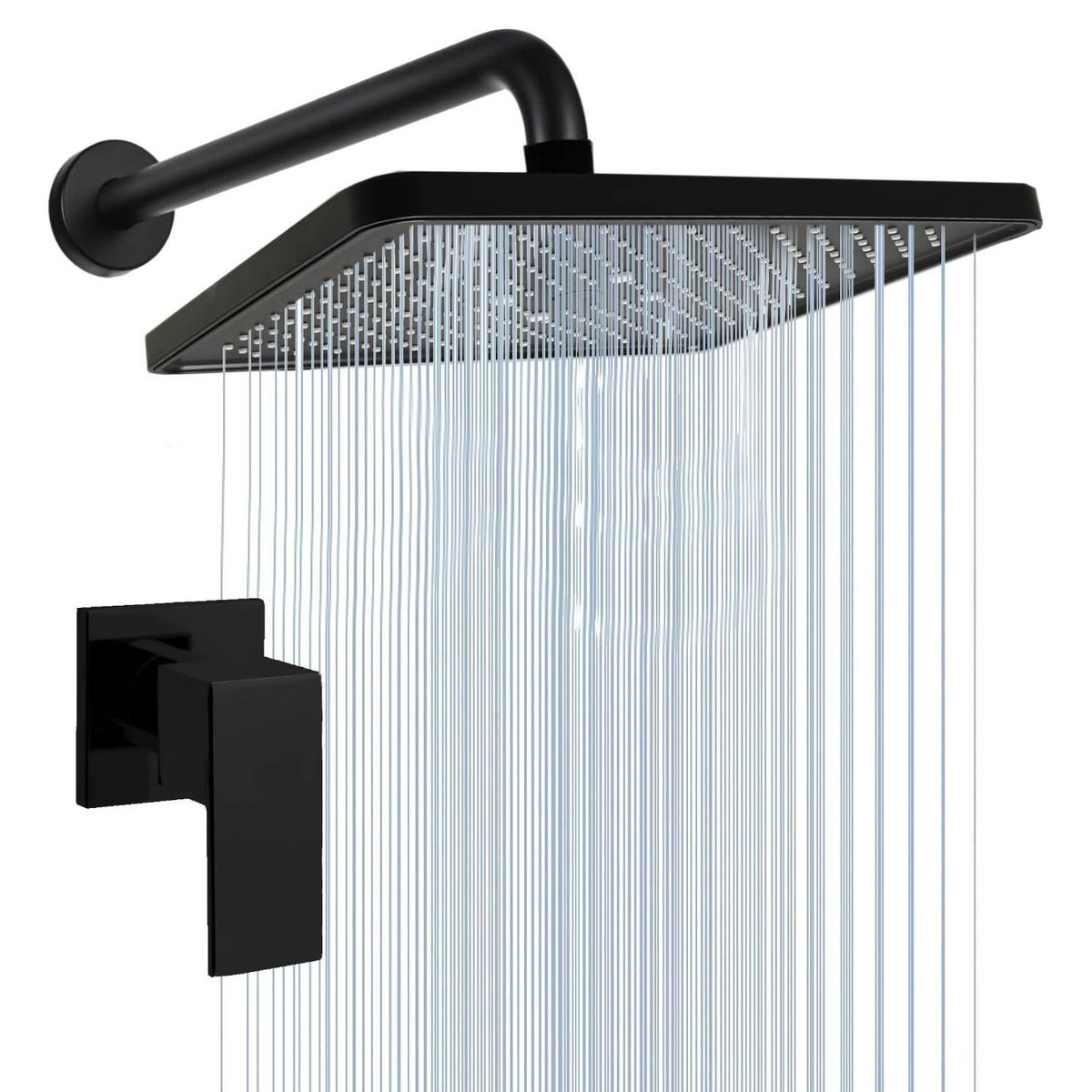 GENERICO - Kit Regadera Anti-hongos Zafiro-registro Agua Fría Negro