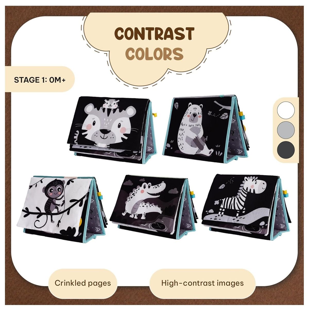 GENERICO - Juguete Montessori Libro Suave Espejo Texturas Para Bebe