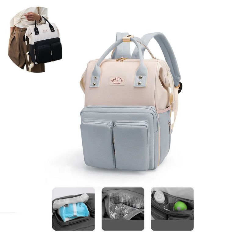 BABY ON - Pañalera Morral Amali Para Bebes Multiusos Baby On Azul