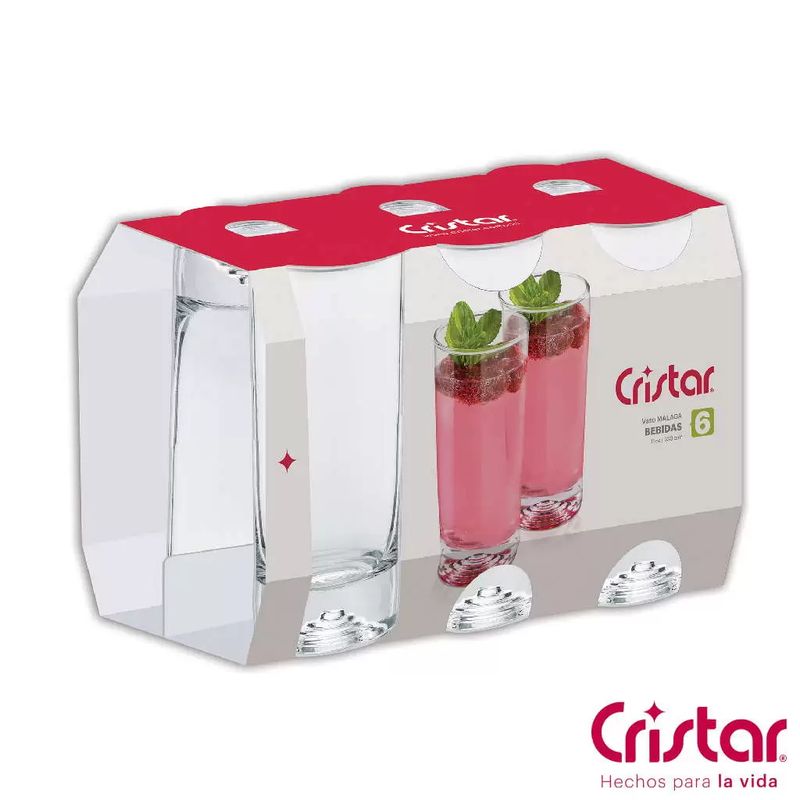 CRISTAR - Estuche x6 Vasos Málaga Cristar