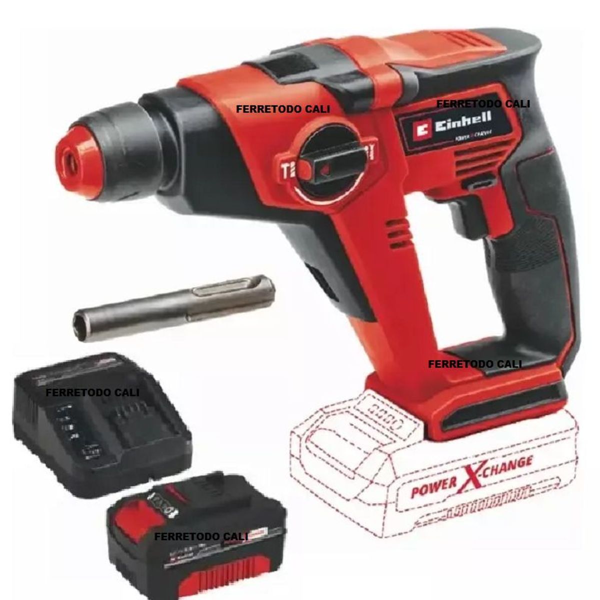 EINHELL - Rotomartillo Inalámb 1.3 Sds Plus Te-hd 18/12 Li Con Bateria