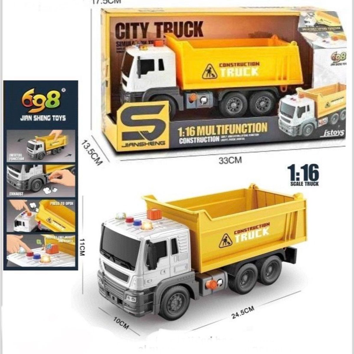 SWISSHOME DR HOFFMAN - CAMION JUEGO PARA NIÑOS 3 AÑOS CITY TRUCK
