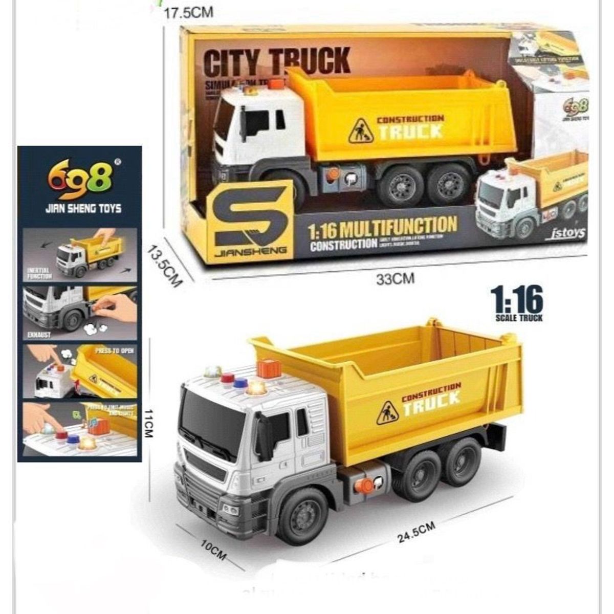SWISSHOME DR HOFFMAN - CAMION JUEGO PARA NIÑOS 3 AÑOS CITY TRUCK