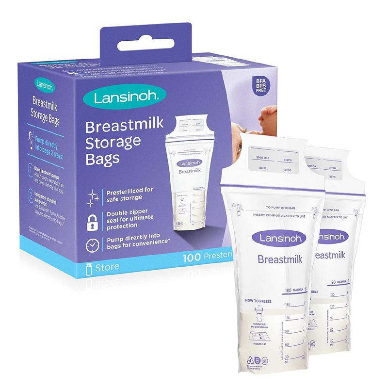 LANSINOH - Bolsas Recolectoras Lansinoh Lactancia Leche Materna 100unid