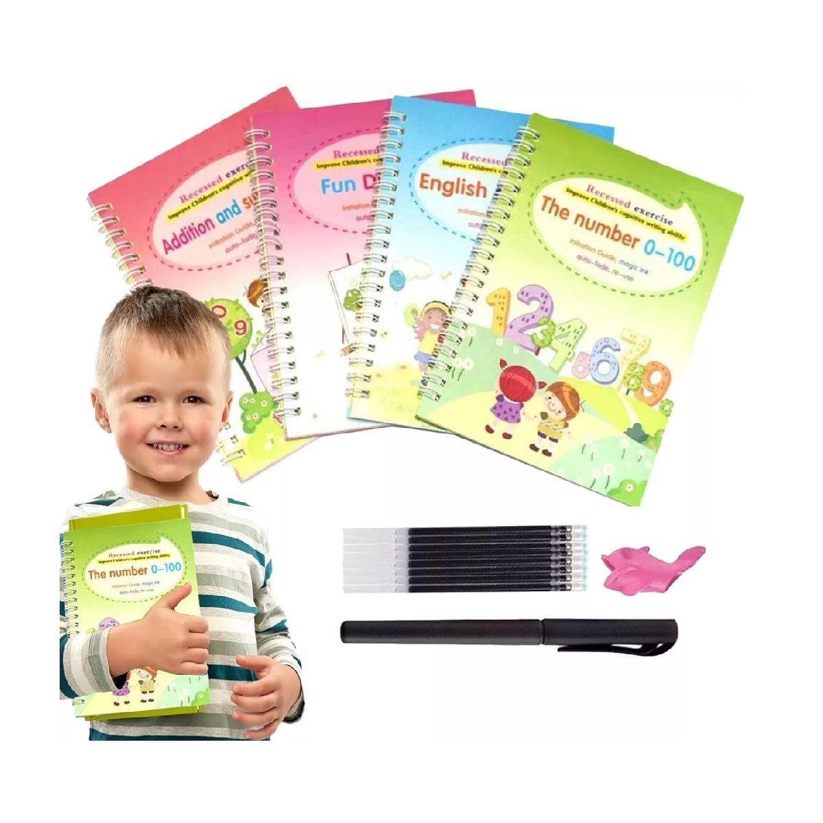 GENERICO - Cuadernos Infantiles Alfabeto - Mate - Números - Dibujo Blanco