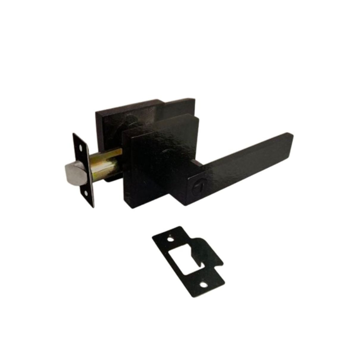 GENERICO - Cerradura Chapa Manija Roseta Cuadrada Baño Negra
