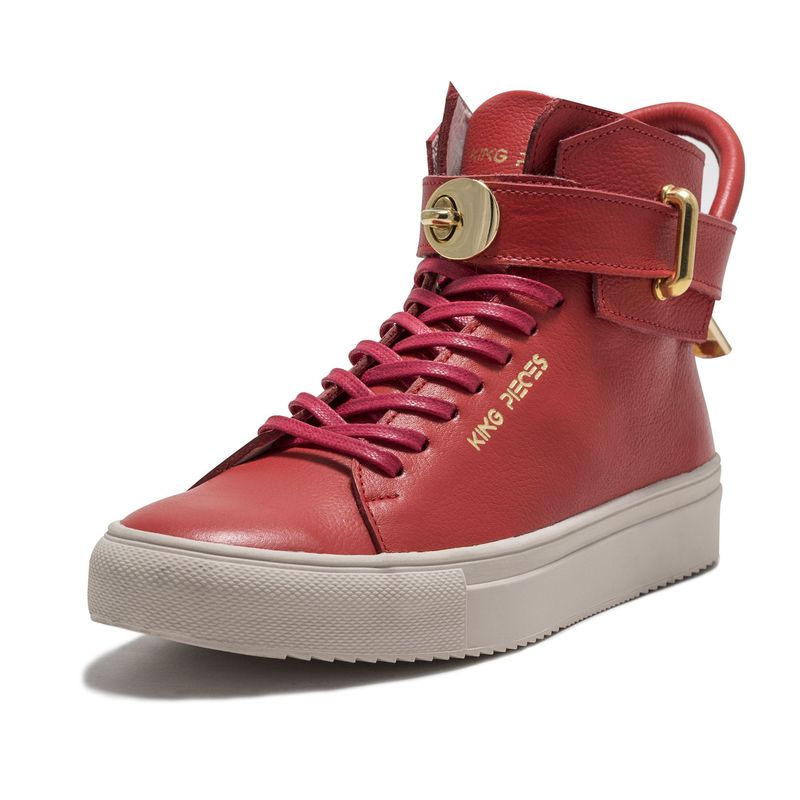 VIOLA - Tenis en Cuero Argentino Rojo VIOLA  Argento