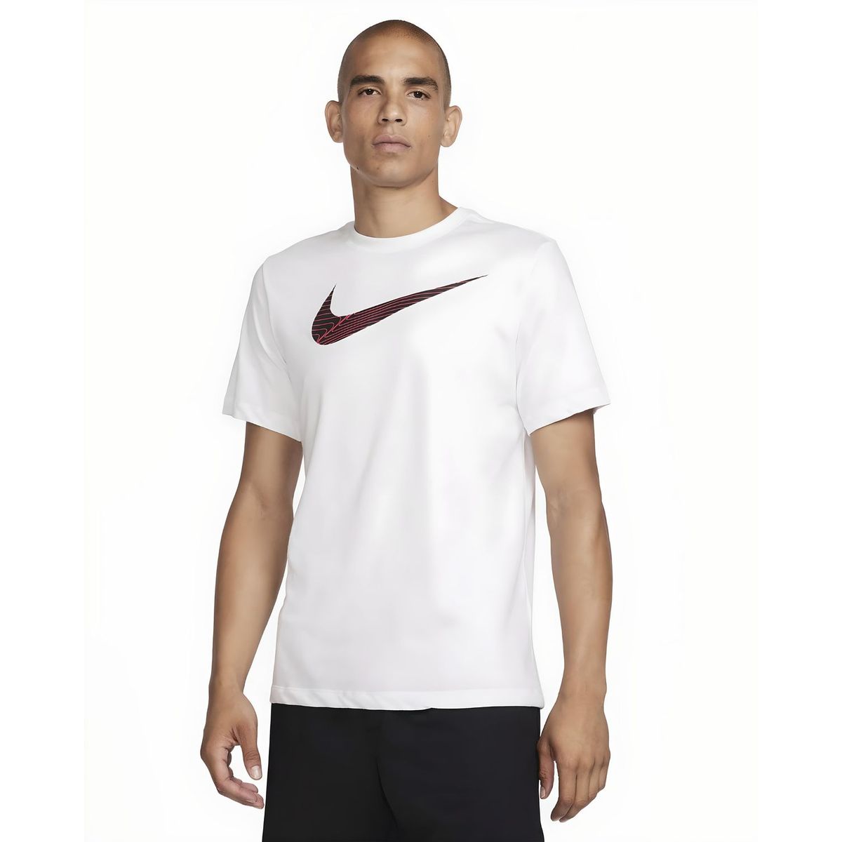 NIKE - CAMISETA NIKE HOMBRE DRI-FIT FITNESS BLANCO ROJO