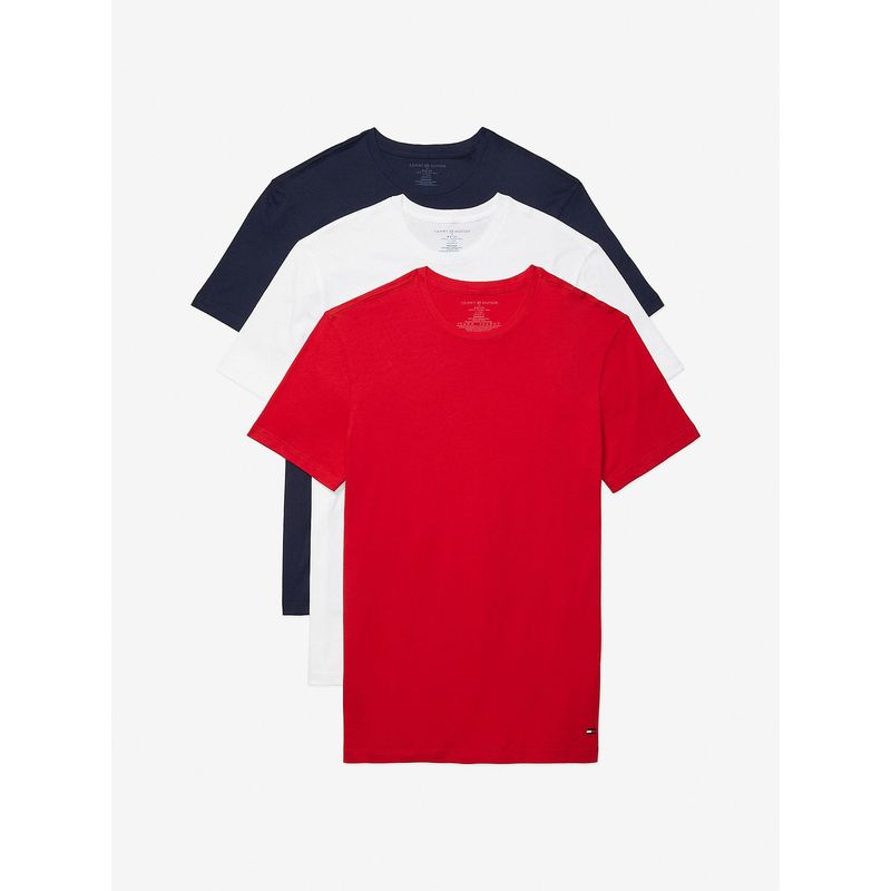 TOMMY HILFIGER - Paquete De 3 Camisetas Cuello Redondo Con Logo Hombre Rojo Tommy Hilfiger
