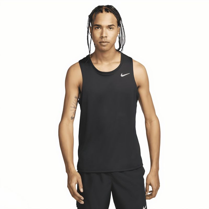 NIKE - CAMISETA SIN MANGAS NIKE DF MILER TANK NEGRO BLANCO.