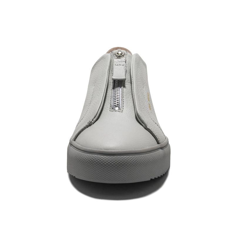 VIOLA - Tenis en Cuero Argentino Gris VIOLA  Argento