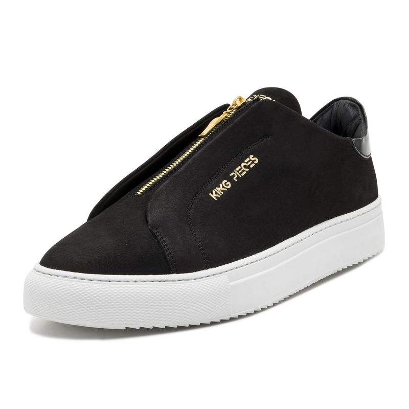 VIOLA - Tenis en Cuero Argentino Negro Nobuck VIOLA  Arigat