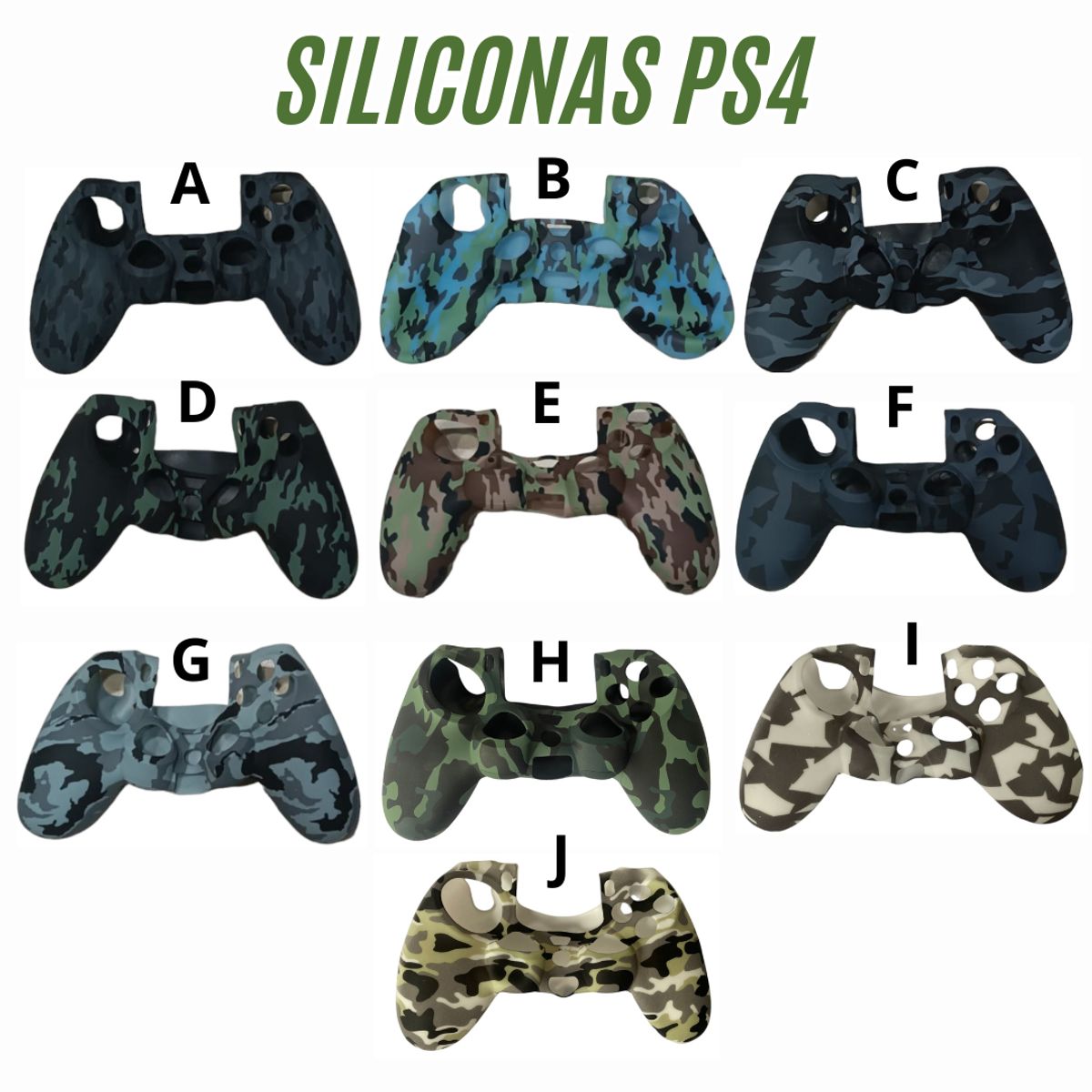 GENERICO - Protector Funda Silicona De Diseño + 2 Grips Para Control Ps4