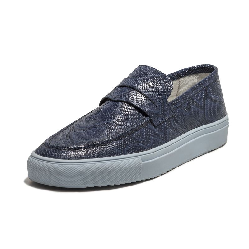 VIOLA - Tenis en Cuero Italiano Azul VIOLA Basilio