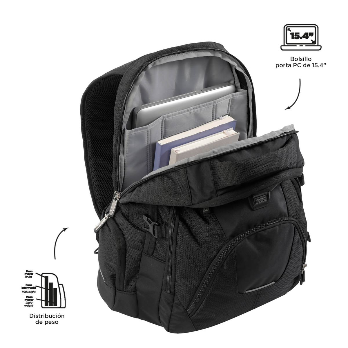 TOTTO - Morral Táctico Viral Polixan 2.0 Negro
