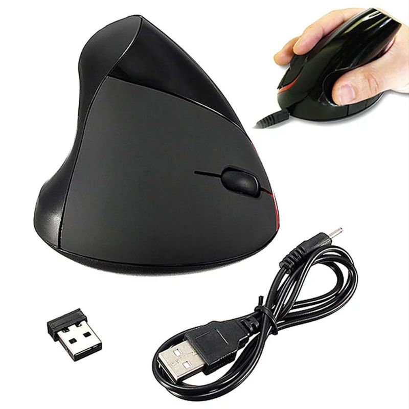 ONE PIXEL - Mouse Óptico Vertical Ergonomico Inalambrico WB-881 Negro