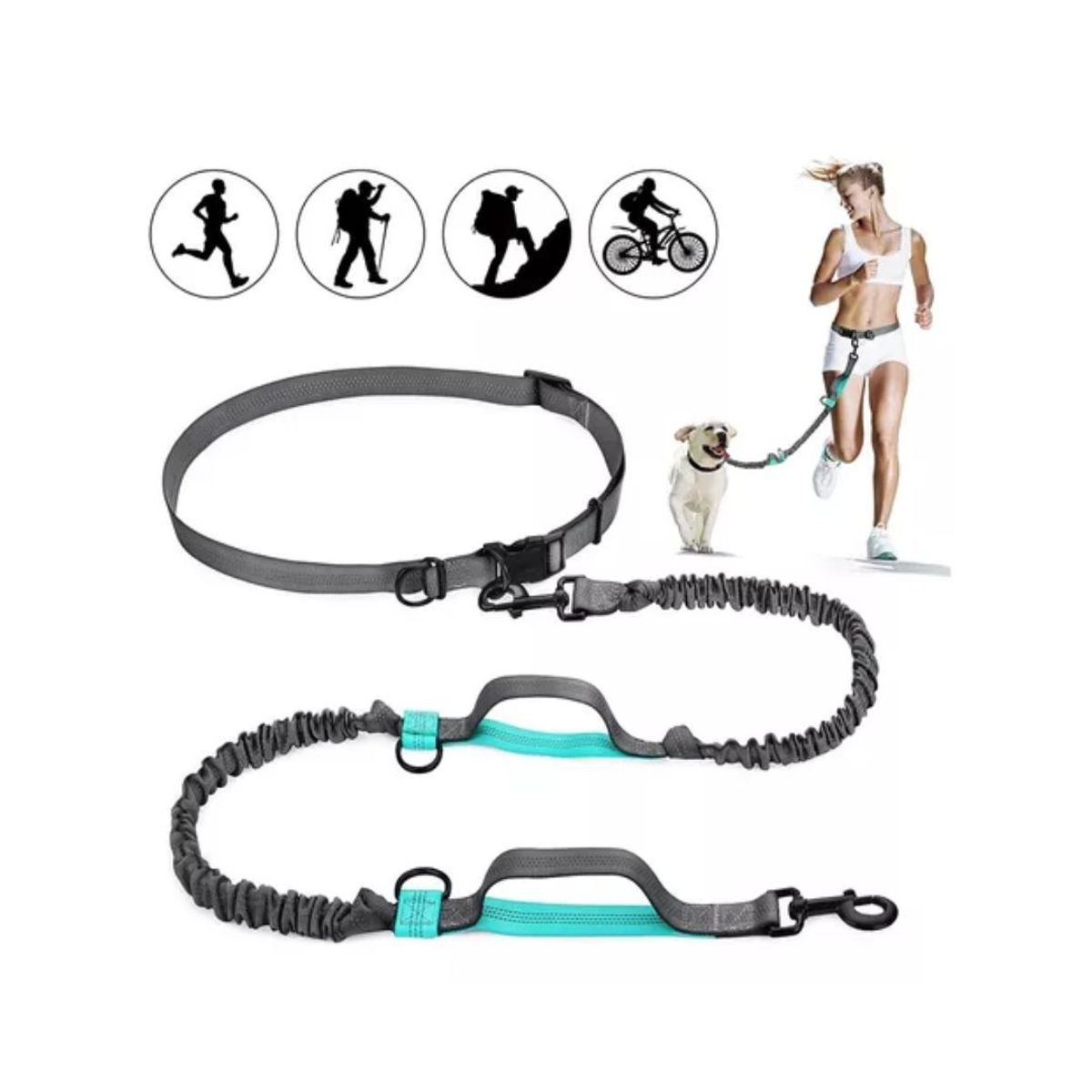 AFM - Correa Manos Libres Cinturón Para Correr Con Mascotas