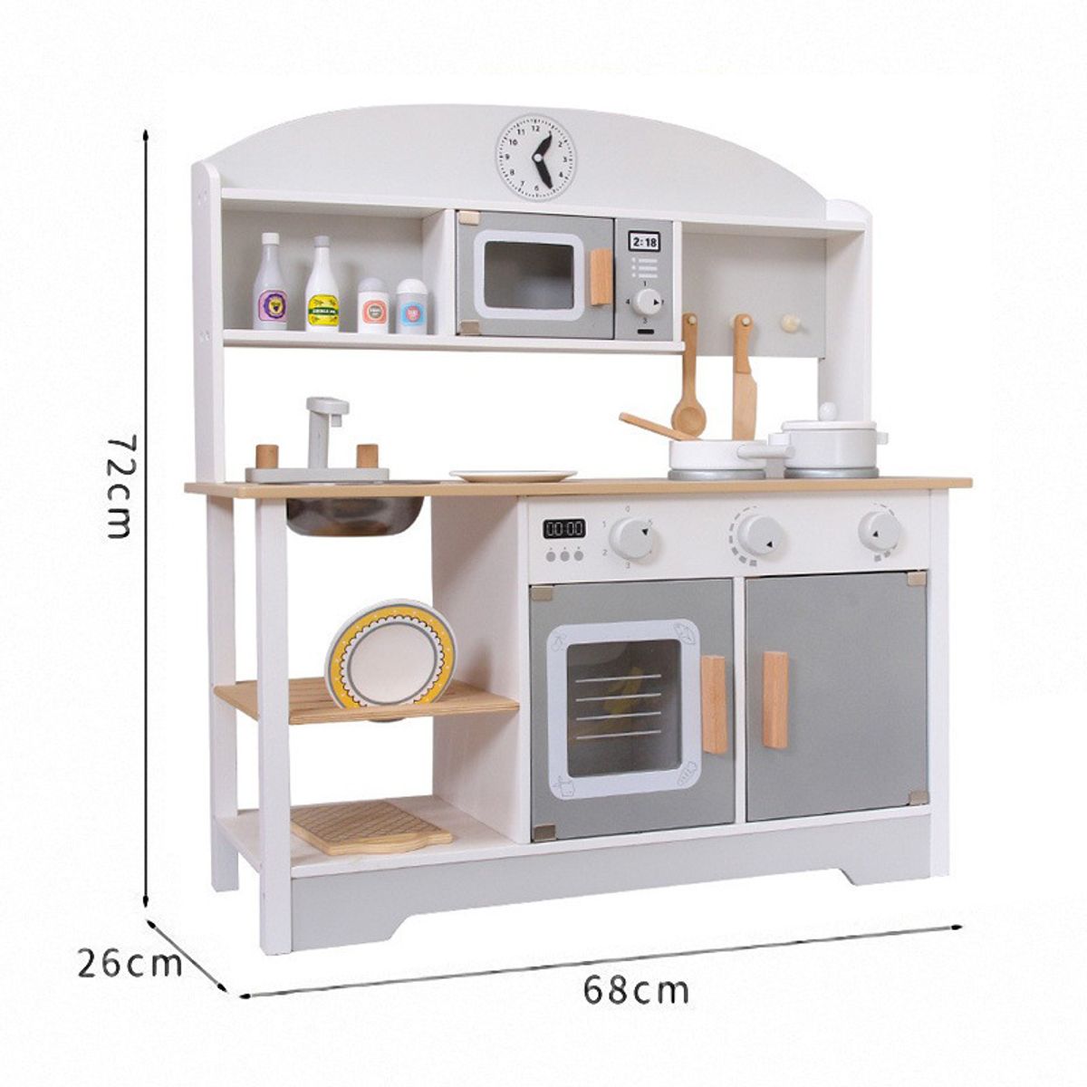 AGUGU STORE - Cocina De Juguete En Madera Para Niños con accesorios