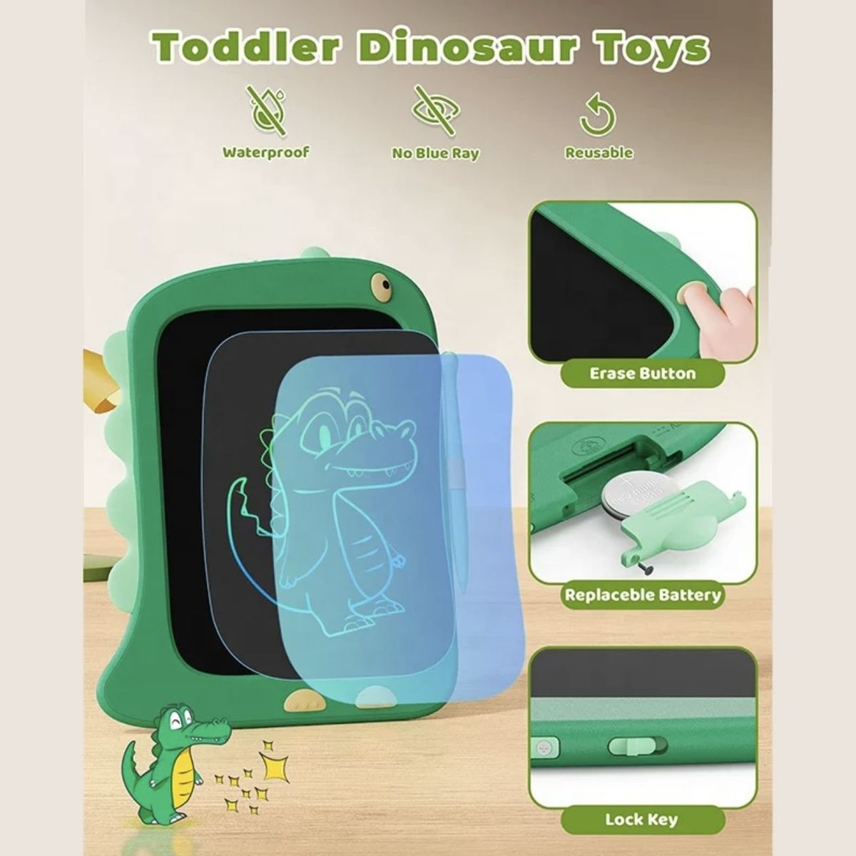 AGUGU STORE - Tablero Magico Digital Led Para Niños Dinosaurio