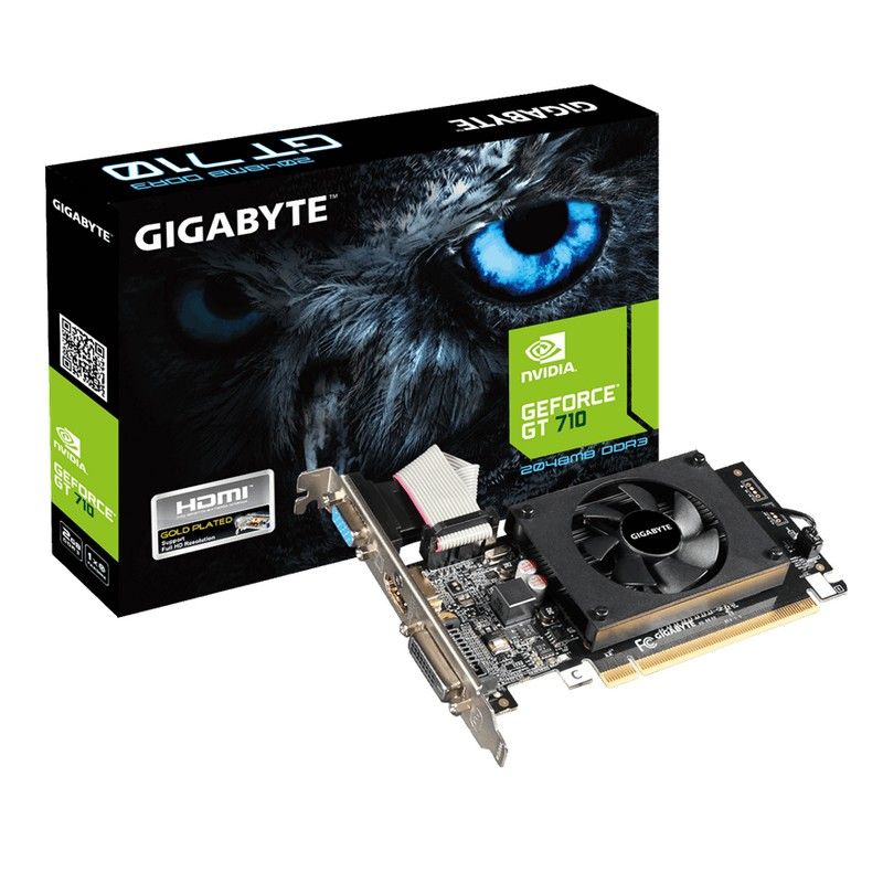 GIGABYTE - Tarjeta de video gigabyte gt710 2gb ddr3