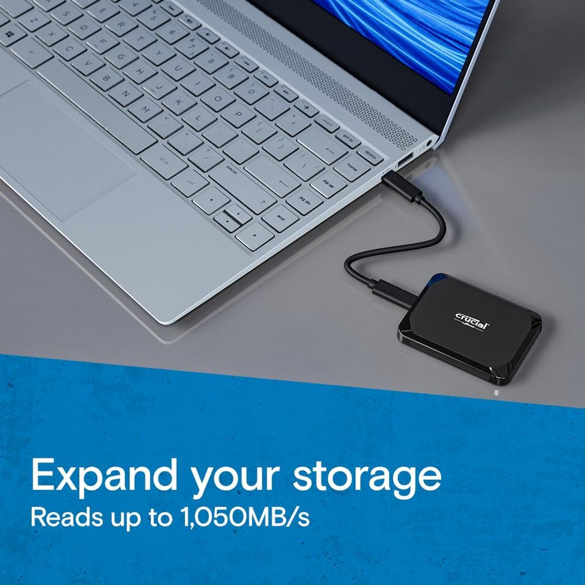 CRUCIAL - Disco solido ssd externo 1tb x9 crucial