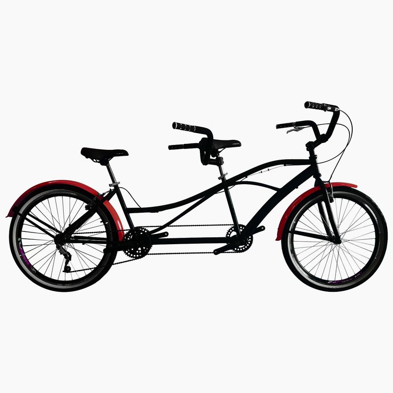 SFORZO - Bicicleta Doble Rin 26 Tandem Monoplato Negro rojo