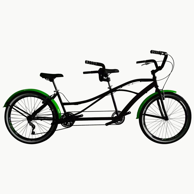 SFORZO - Bicicleta Doble Rin 26 Tandem Monoplato Negro verde