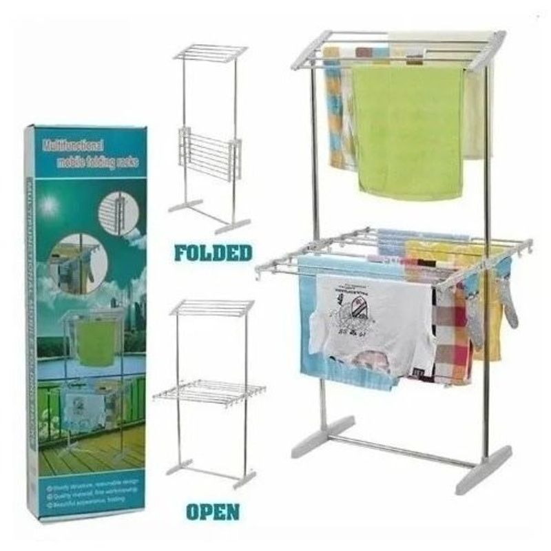 GENERICO - Tendedero Ropa Secador Plegable Colgador 2 Niveles
