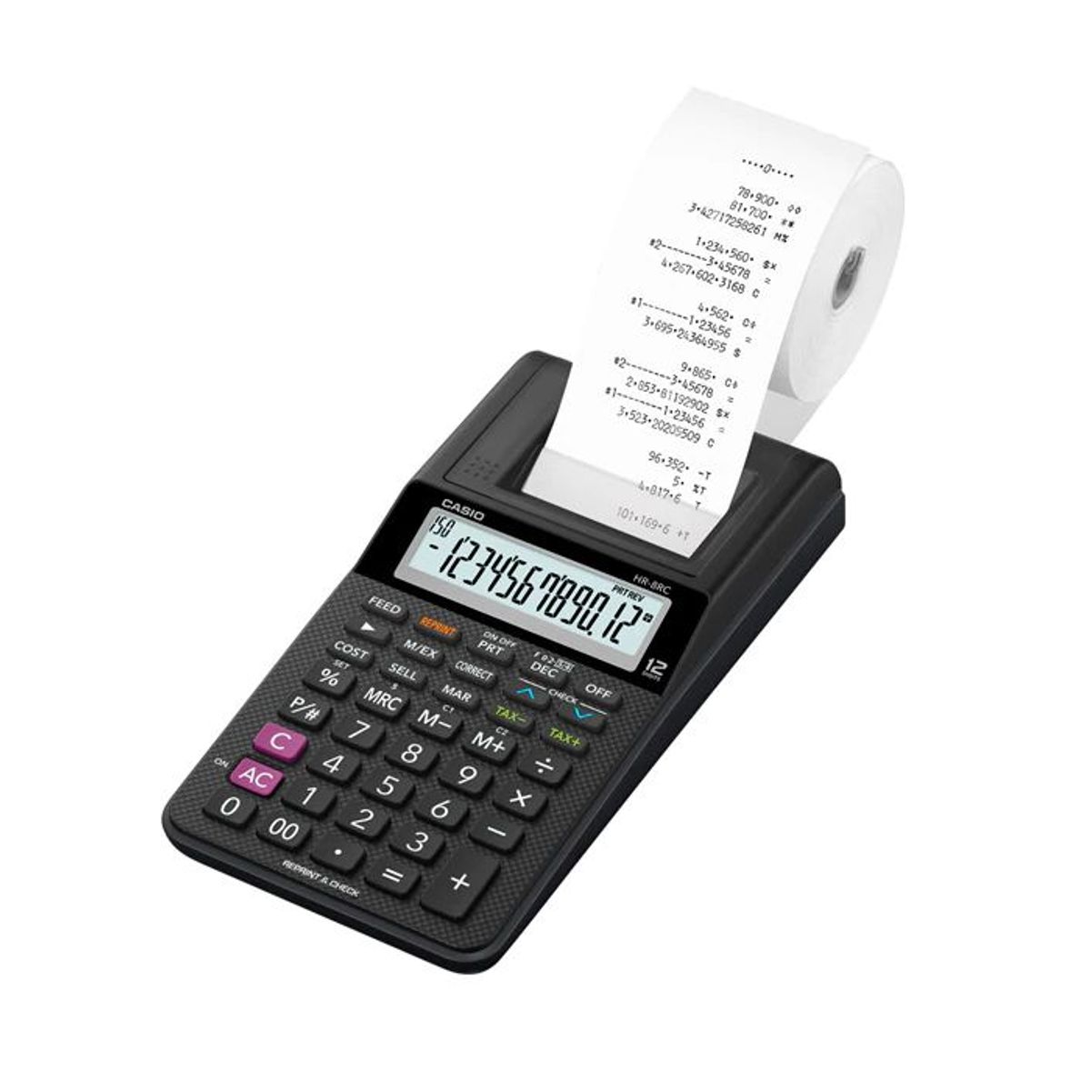 CASIO - CALCULADORA SUMADORA DE ROLLO CASIO HR 8 12 DIGITOS