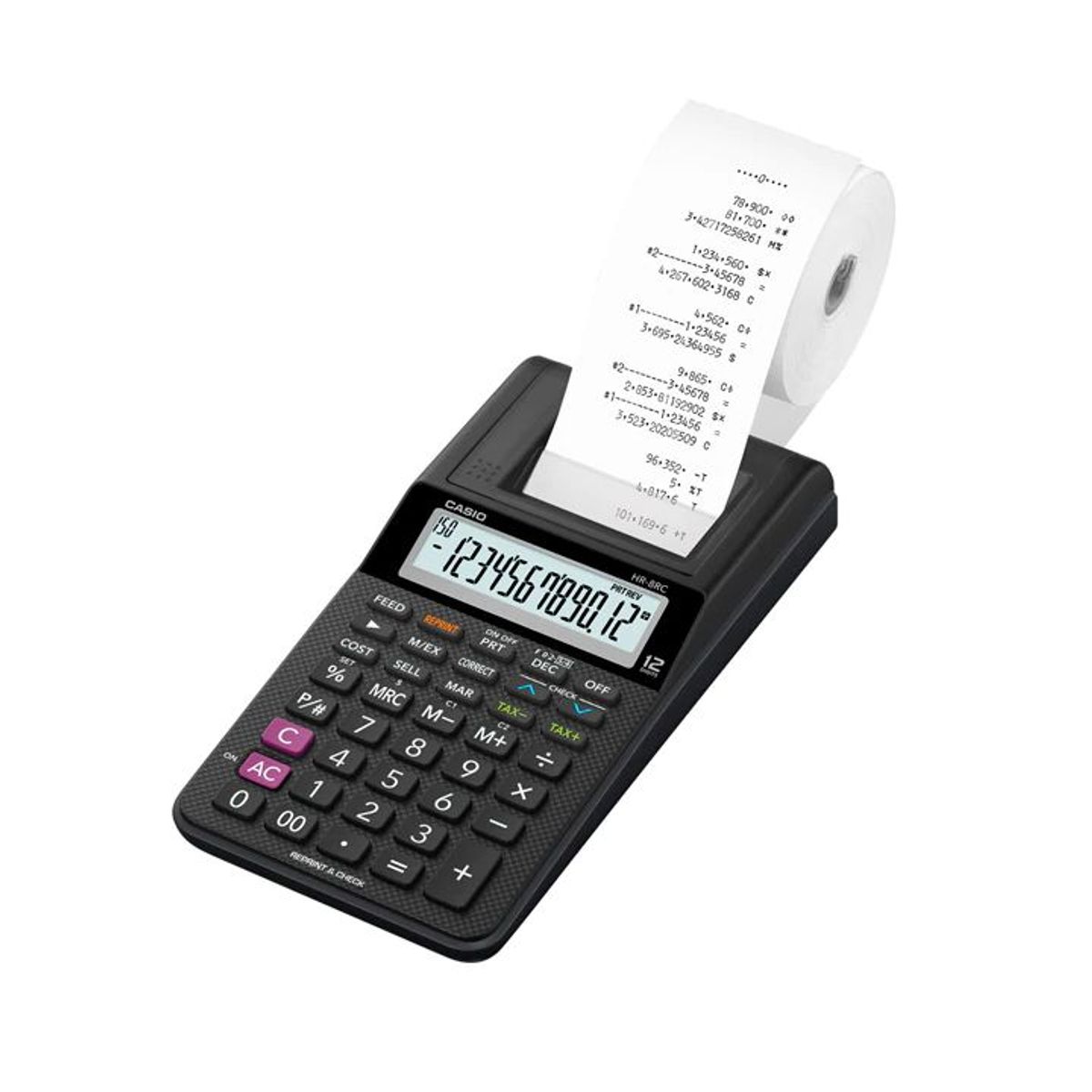 CASIO - CALCULADORA SUMADORA DE ROLLO CASIO HR 8 12 DIGITOS