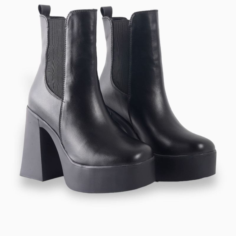 CALZADO ADRENALINA - Botín negro con tacón plataforma london