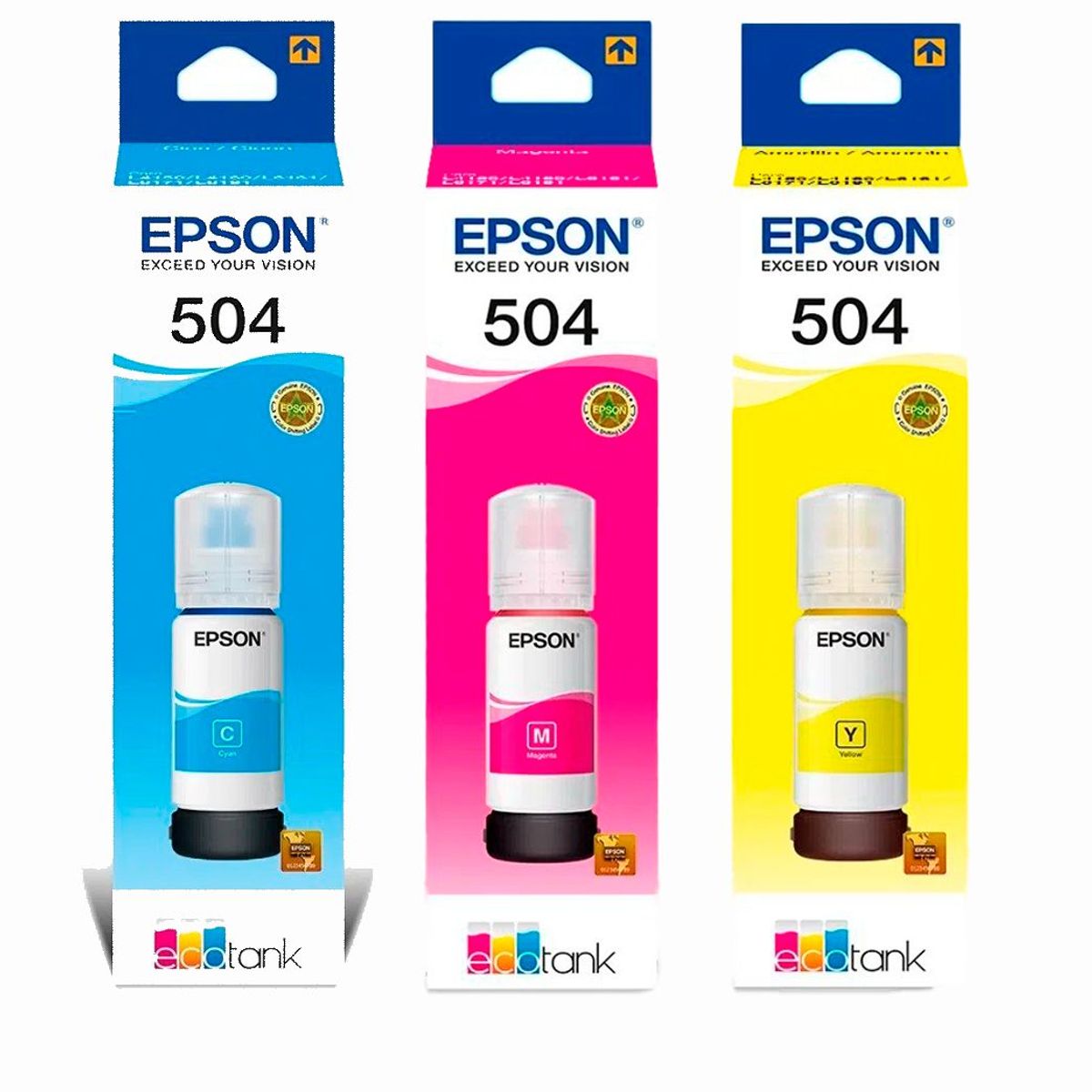 EPSON - Tinta Epson 504 para impresoras L4150 L4160 L6161 L6171 KITX3