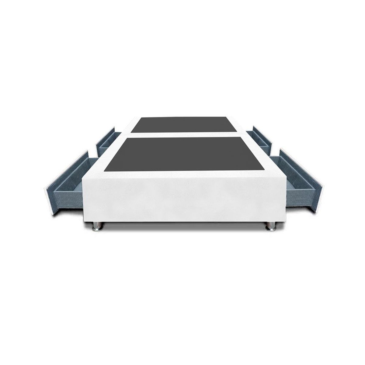 MAGIC CLASS - BASE CAMA DIVIDIDA CON 4 CAJONES LATERALES 120x190 MICROFIBRA BLANCO