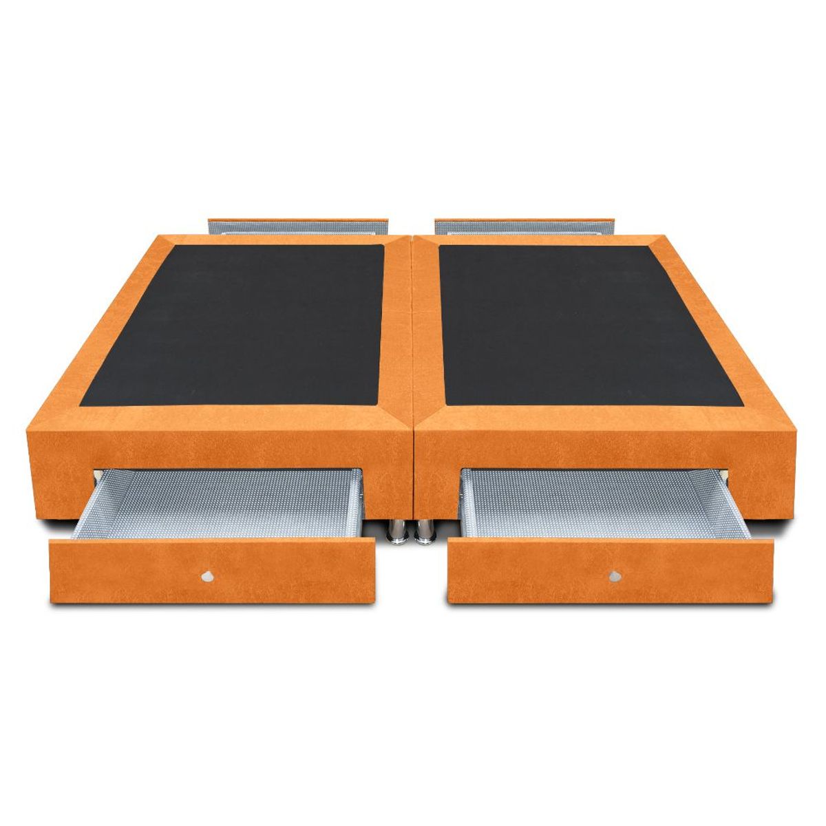 MAGIC CLASS - BASE CAMA DIVIDIDA CON 4 CAJONES LATERALES 120x190 MICROFIBRA NARANJA