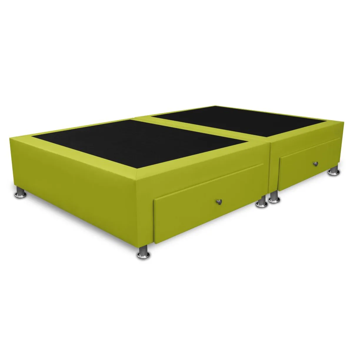 MAGIC CLASS - BASE CAMA DIVIDIDA CON 4 CAJONES LATERALES 120x190 MICROFIBRA VERDE