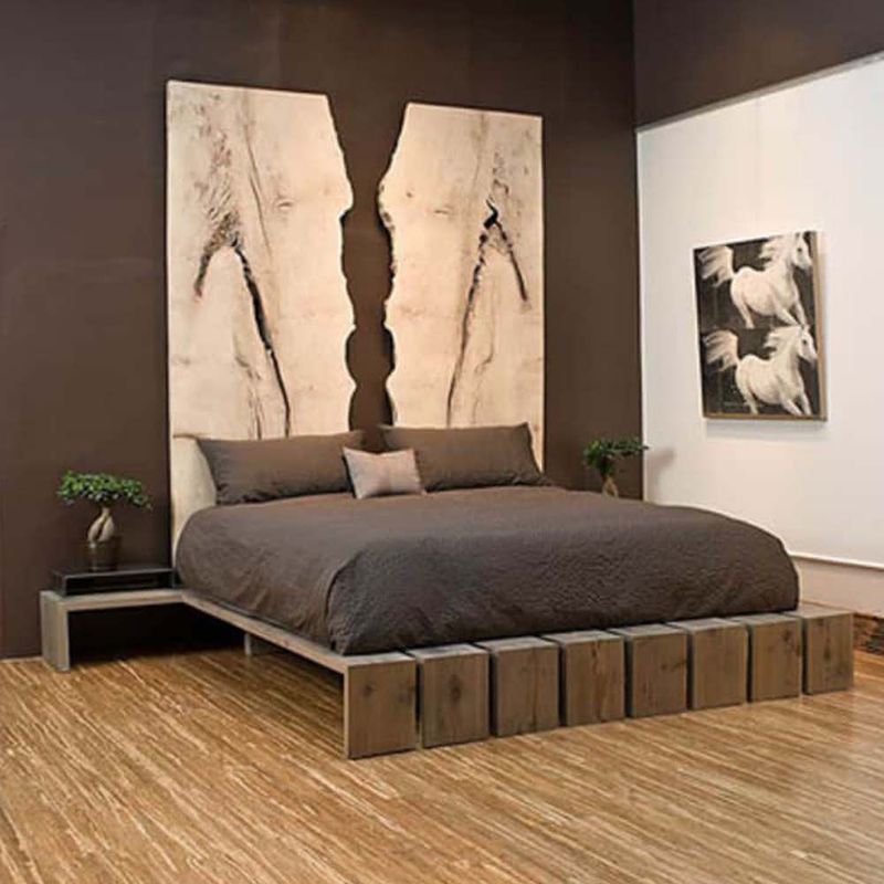 22 GRADOS DECORACION - Cama Marg en Roble para colchon 2x2mt 22 Grados Decoracion