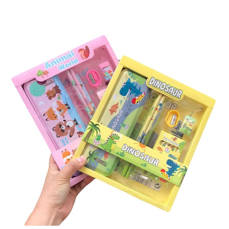 AGUGU STORE - Set Escolar Para Niños Con Estuche 12 Piezas Colores
