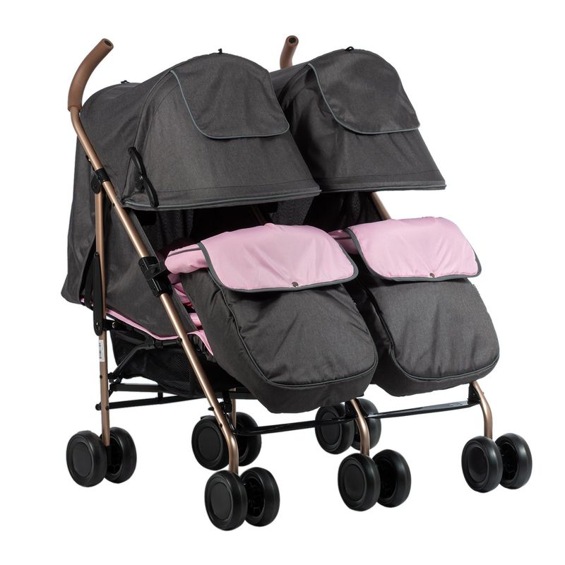 EBABY - Coche Paseador Gemelar DANTERO EB1264-1ROSA