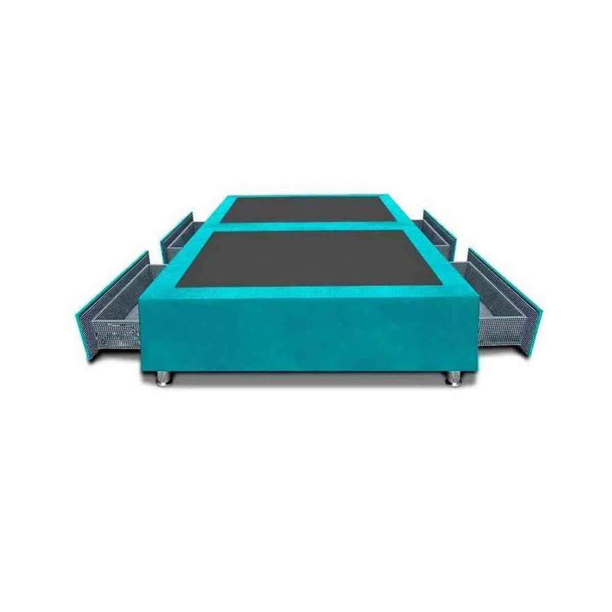 MAGIC CLASS - BASE CAMA DIVIDIDA CON 4 CAJONES LATERALES 160x190 ECOCUERO AZUL