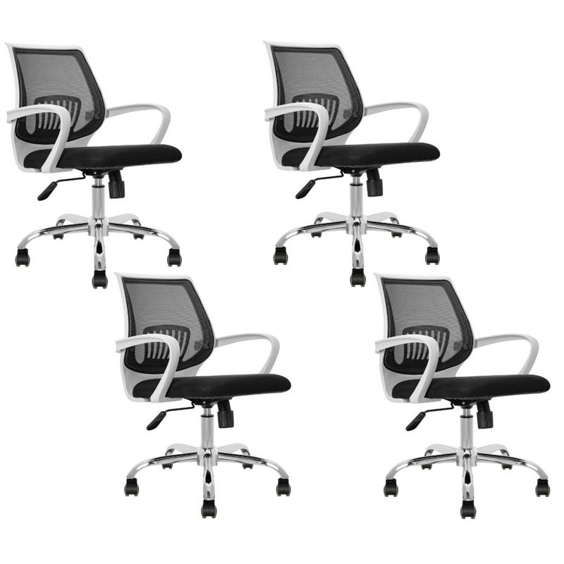 MOBLIHOUSE - Set X4 Silla Secretarial Superior Blanca Negra Moblihouse