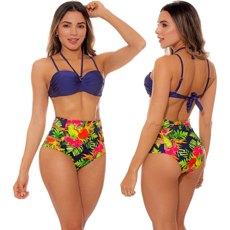 PRAIE - Vestido de Baño Bikini Retro PRAIE 1009 Violeta Neón