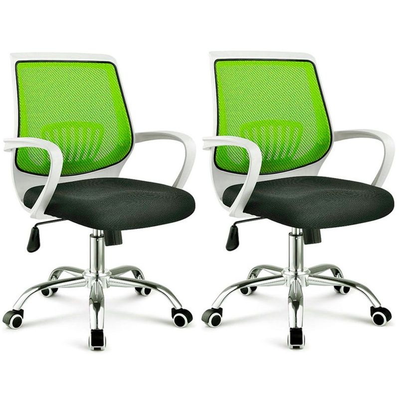 MOBLIHOUSE - Set X2 Silla Secretarial Superior Blanca Verde Moblihouse